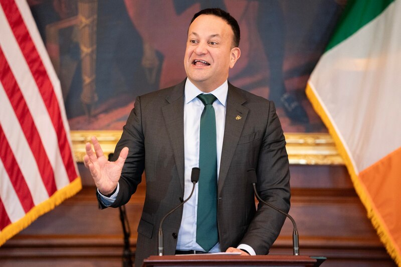 El Taoiseach Micheál Martin pronuncia un discurso en la Casa Blanca