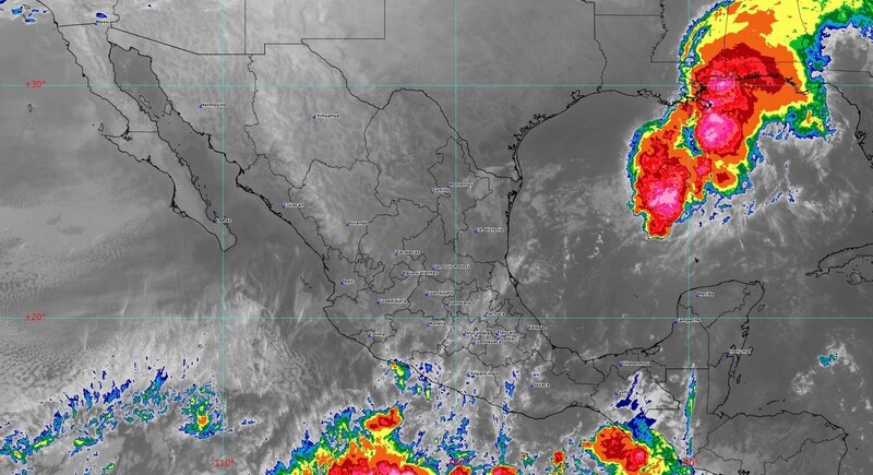 Imagen satelital de méxico de tope de nubes del 19 de noviembre de 2024