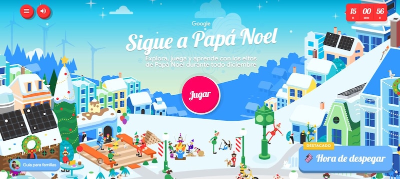 Portada del Santa Tracker 2024 de Google con música, juegos interactivos y el seguimiento en tiempo real que estará disponible del trineo de Santa Claus