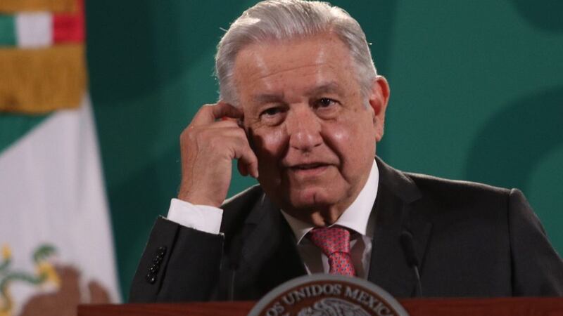 El presidente Andrés Manuel López Obrador durante una conferencia de prensa.