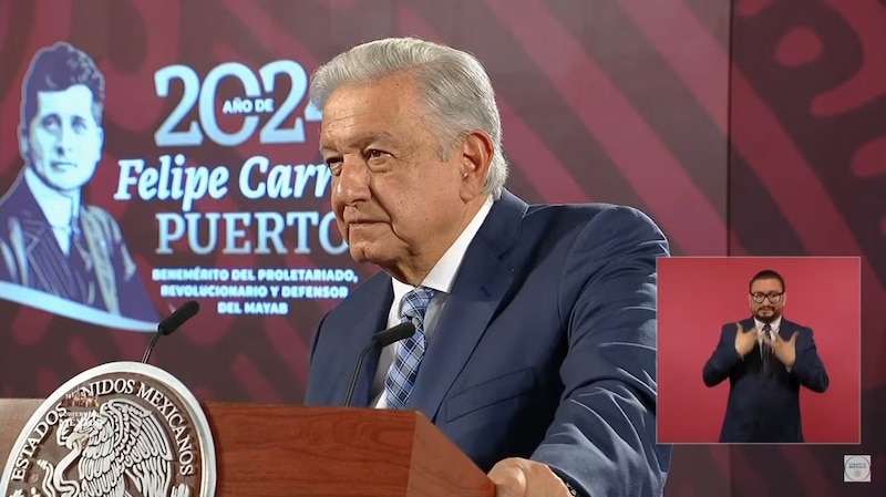 El presidente Andrés Manuel López Obrador durante su discurso en el evento del 202 aniversario de la Independencia de México.