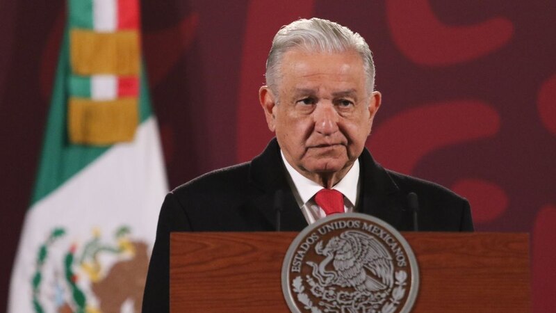 El presidente Andrés Manuel López Obrador da un discurso.