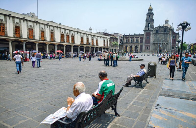 La Plaza de la Constitución en el Centro Histórico de la Ciudad de México