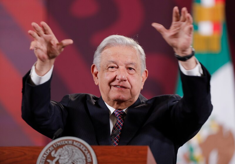 El presidente Andrés Manuel López Obrador durante una conferencia de prensa.