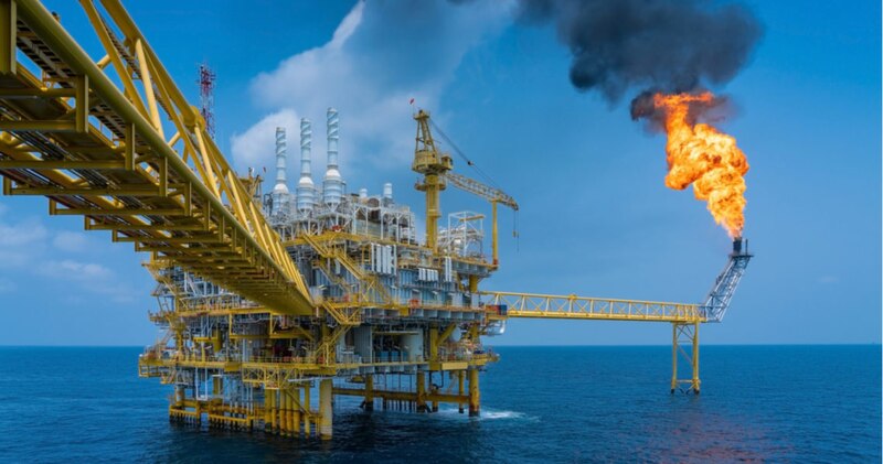 Plataforma petrolera en el mar