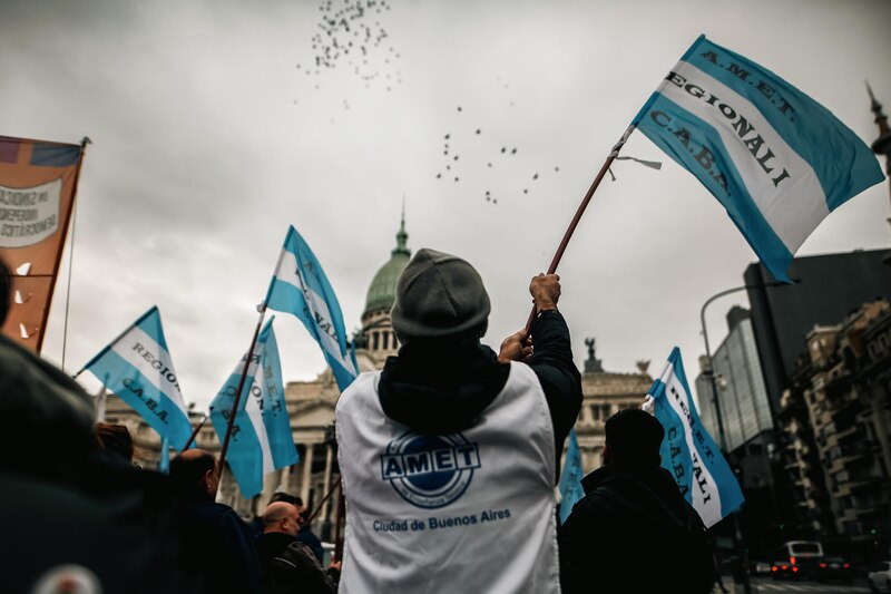 Protesta de docentes en la Ciudad de Buenos Aires