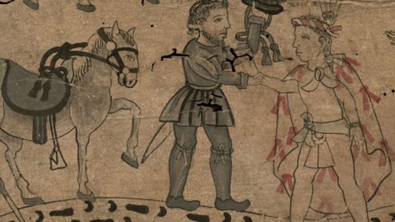 Hernán Cortés y Moctezuma II