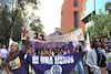 Toman la calle las más vulnerables durante marcha en el 25N