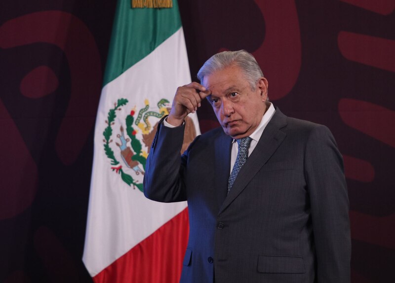 El presidente López Obrador durante una conferencia de prensa