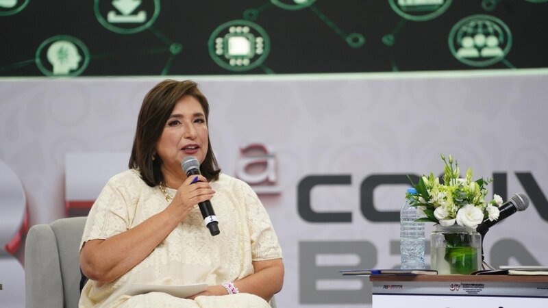La Secretaria de Economía, Tatiana Clouthier, durante un foro en la Ciudad de México.