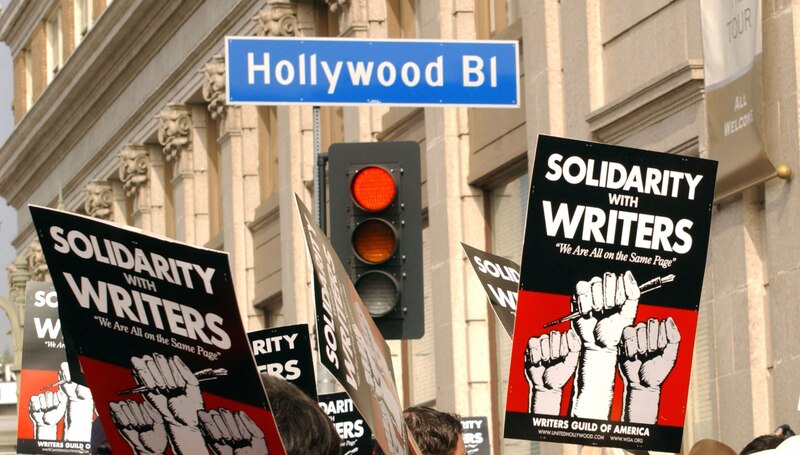 Protesta de los escritores en Hollywood