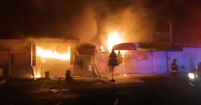 Incendio en una tienda