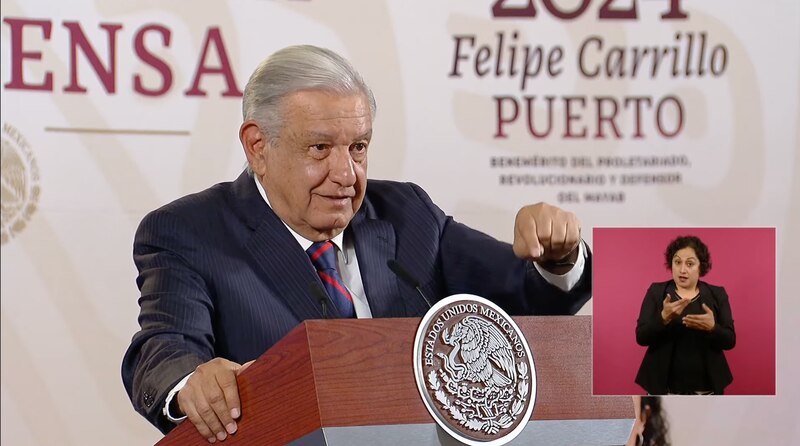 El presidente Andrés Manuel López Obrador durante una conferencia de prensa.