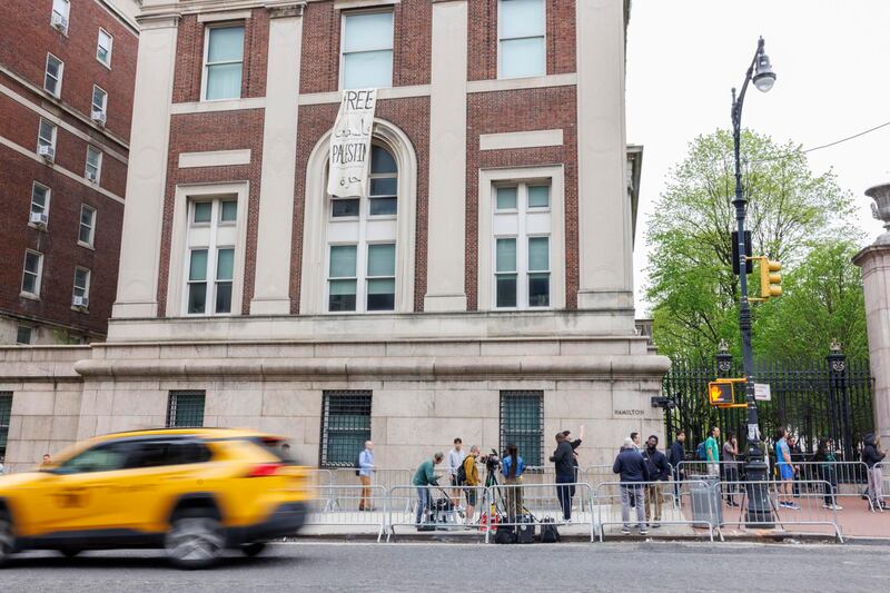 Protesta en la Universidad de Columbia por la liberación de Palestina