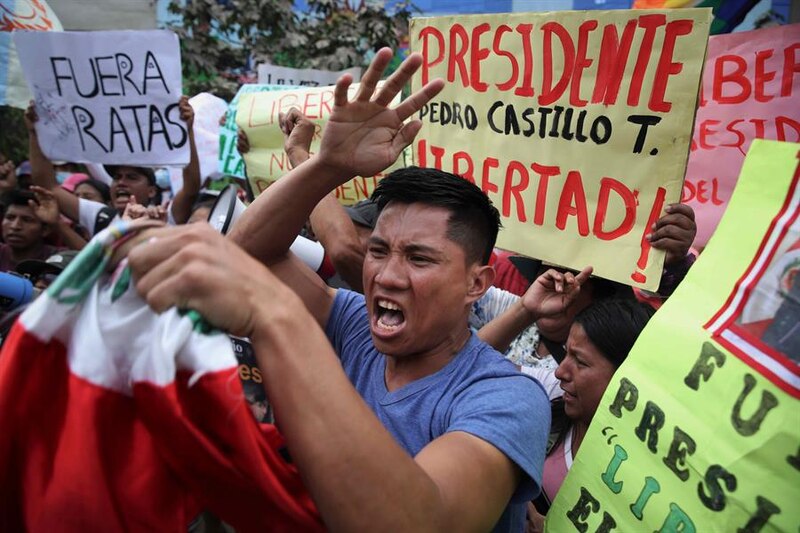 Protestas en Perú contra el presidente Pedro Castillo