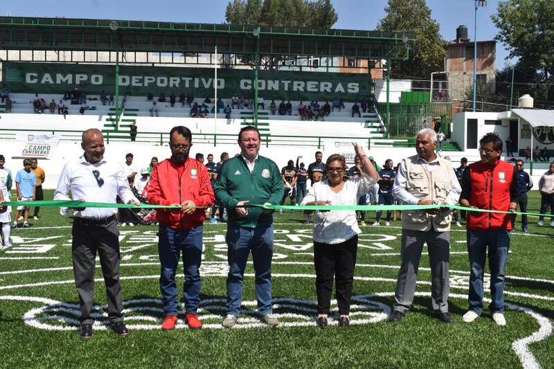 Inauguración de la cancha de fútbol del Campo Deportivo Contreras
