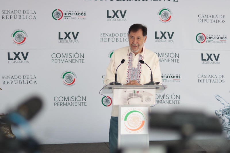 El senador Ricardo Monreal Ávila durante su participación en la inauguración de los trabajos de la Comisión Permanente del Congreso de la Unión.