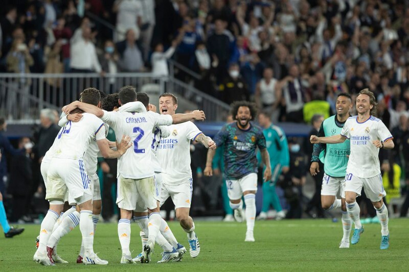 El Real Madrid celebra la victoria en la Liga de Campeones