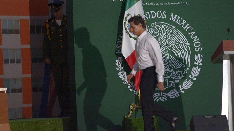 El presidente Enrique Peña Nieto da un discurso en Sinaloa