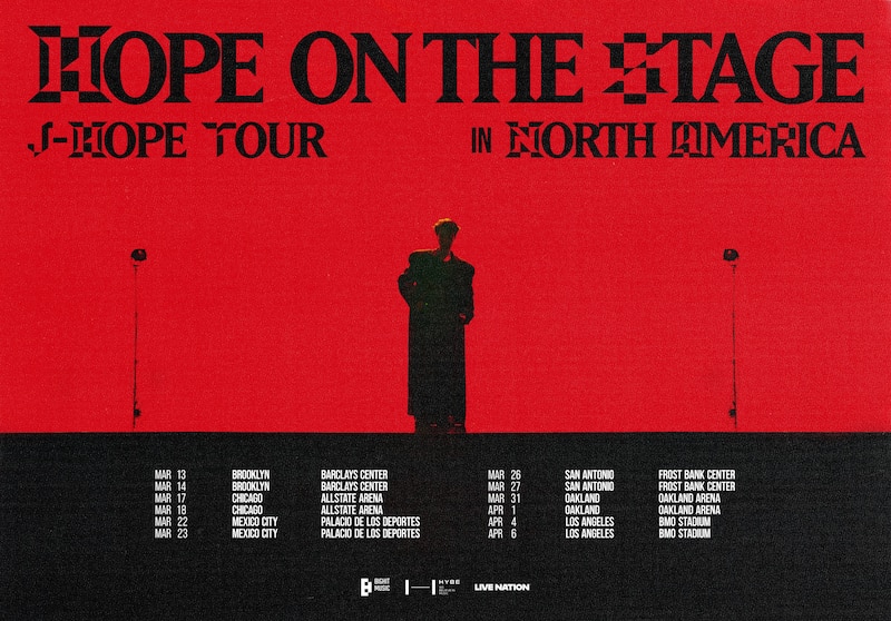 Poster oficial de J-Hope en su gira Hope On The Stage que llegará a Ciudad de México este sábado 22 de marzo.