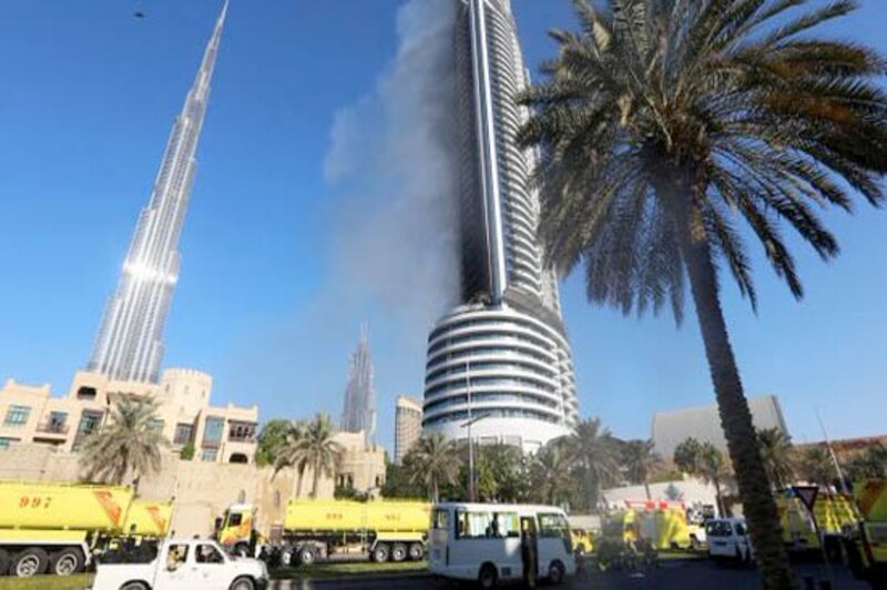 Incendio en un rascacielos de Dubai