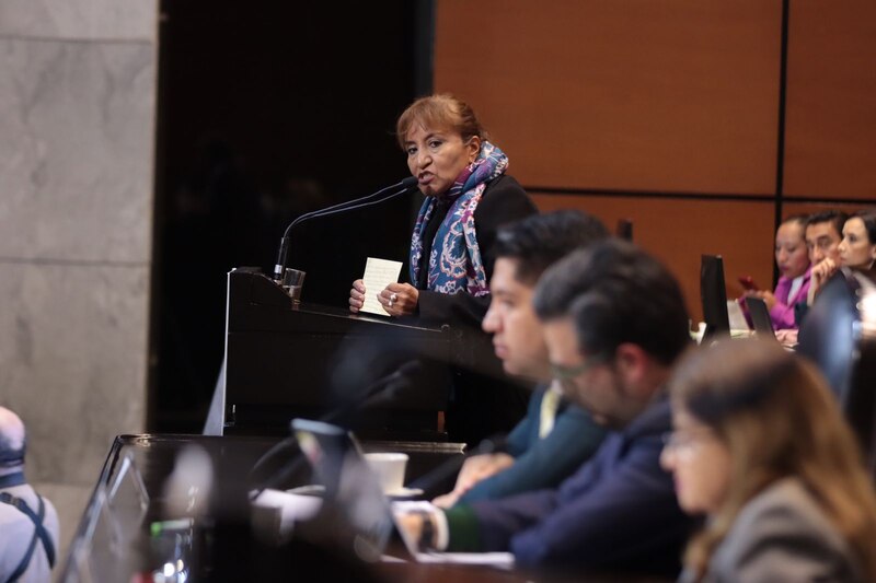 La diputada federal por Morena, Yeidckol Polevnsky, durante una sesión en el pleno de la Cámara de Diputados.