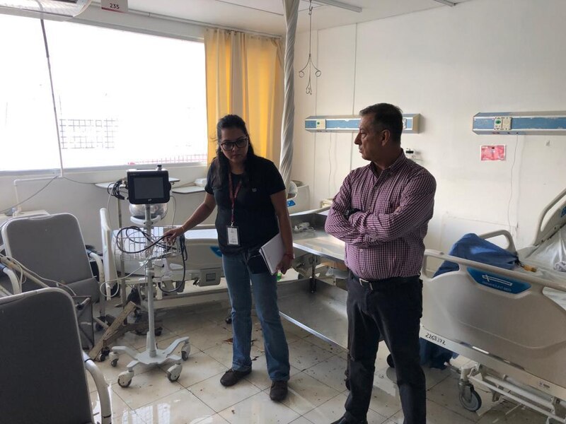 Paciente en una cama de hospital