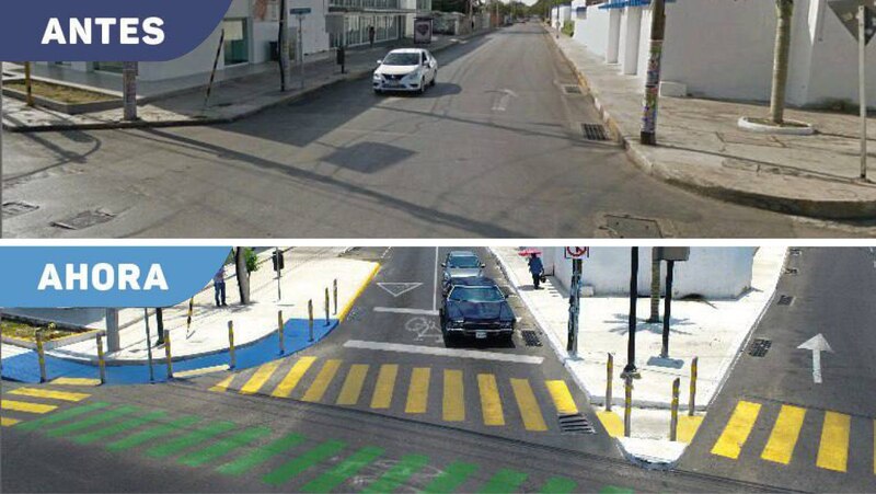 Antes y después de la implementación de un cruce peatonal seguro