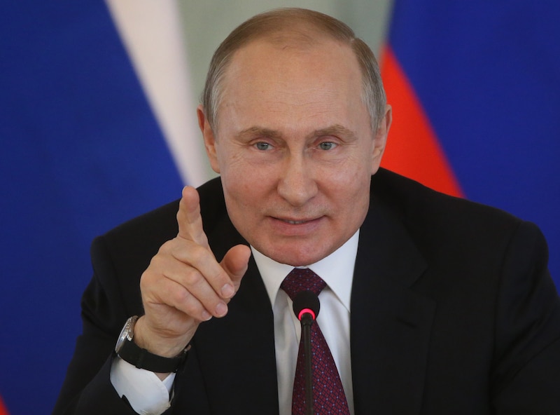 El presidente ruso Vladimir Putin da un discurso.