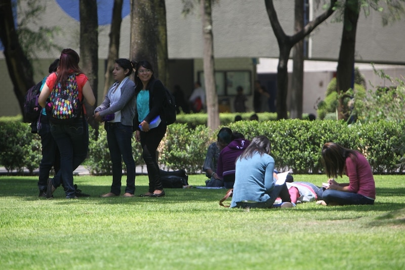 Estudiantes universitarias en el campus