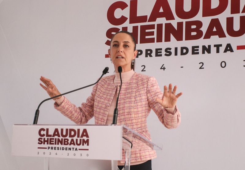 Claudia Sheinbaum, candidata a la presidencia de México por Morena, en un mitin en la Ciudad de México.