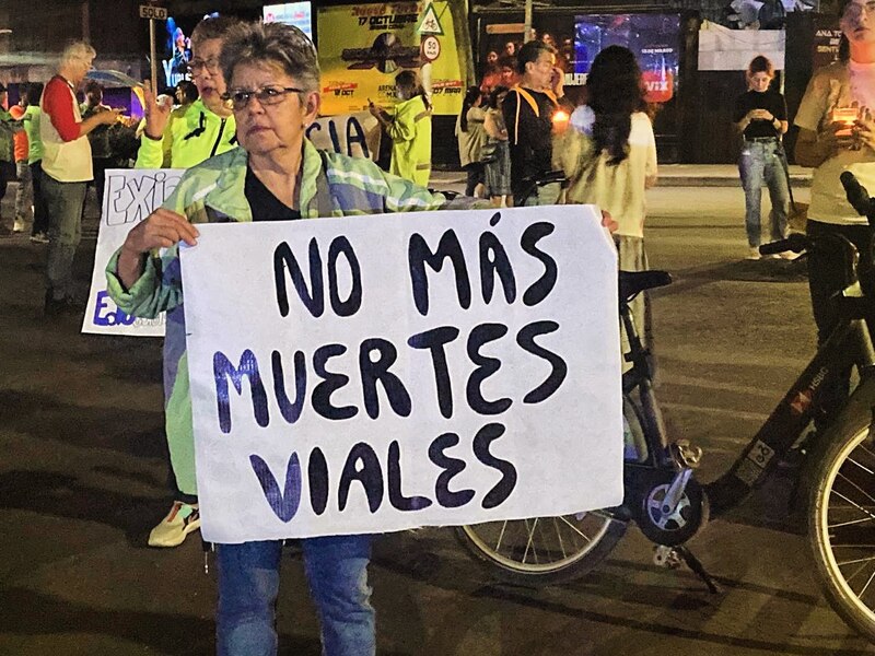 Protesta contra las muertes viales en la Ciudad de México