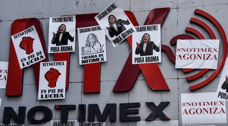 Protesta contra Notimex