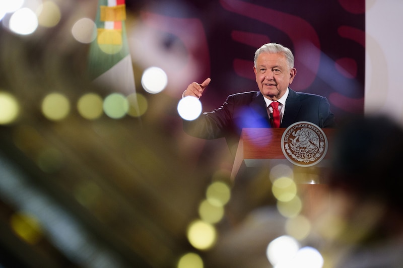 El presidente Andrés Manuel López Obrador durante una conferencia de prensa.