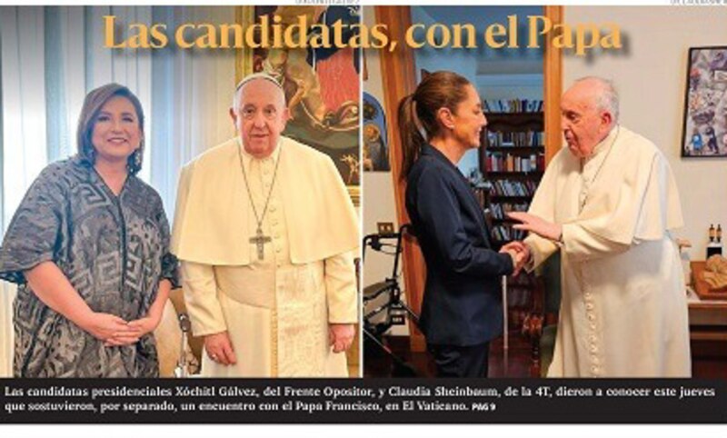 Title: Las candidatas presidenciales se reúnen con el Papa Francisco