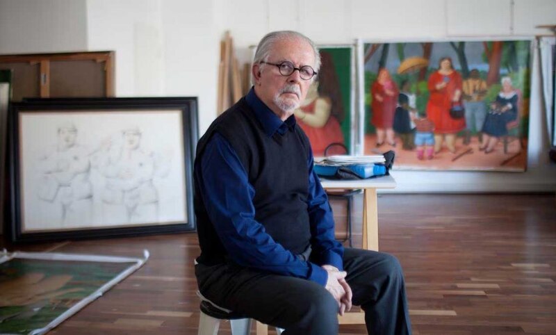El artista plástico Fernando Botero en su estudio