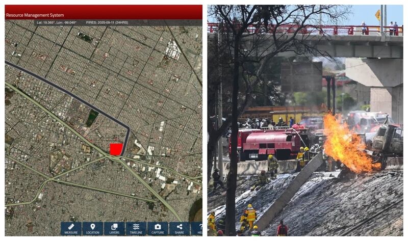 Las intensas explosiones causadas por el accidente de la pipa de Gas se vieron en tiempo real gracias a los satélites especializados de la NASA