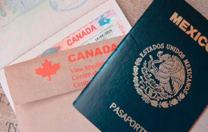 Pasaporte mexicano con visa canadiense