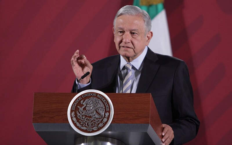 El presidente Andrés Manuel López Obrador da un discurso.