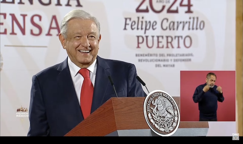 El presidente Andrés Manuel López Obrador durante su discurso en Felipe Carrillo Puerto, Quintana Roo.