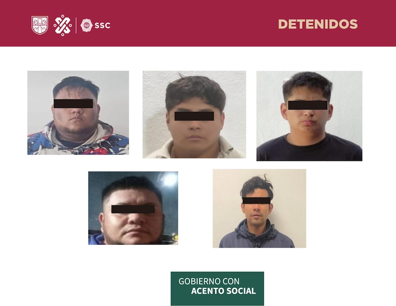 SSC detiene a cinco presuntos delincuentes en la Ciudad de México