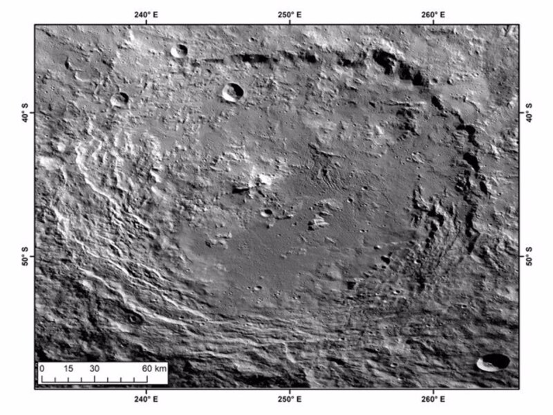 Mapa topográfico de la Luna