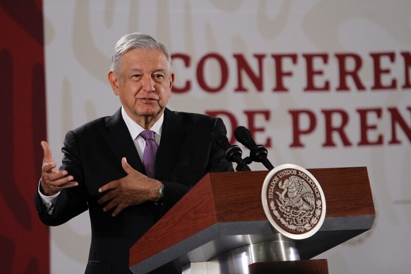 El presidente Andrés Manuel López Obrador da una conferencia de prensa