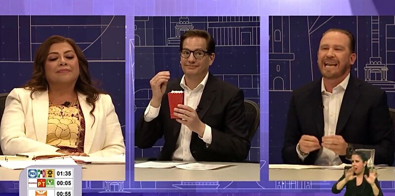 Los candidatos presidenciales en el debate de anoche