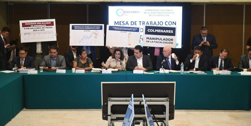 Diputados federales de la Comisión de Vigilancia de la Auditoría Superior de la Federación (ASF) se reúnen con el auditor superior, David Colmenares Páramo, para revisar la Cuenta Pública 2021.