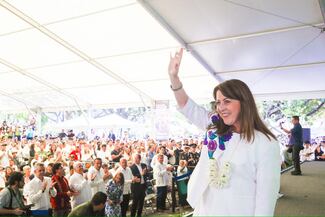 Margarita González Saravia presenta su primer informe de gobierno en las siete regiones de Morelos 