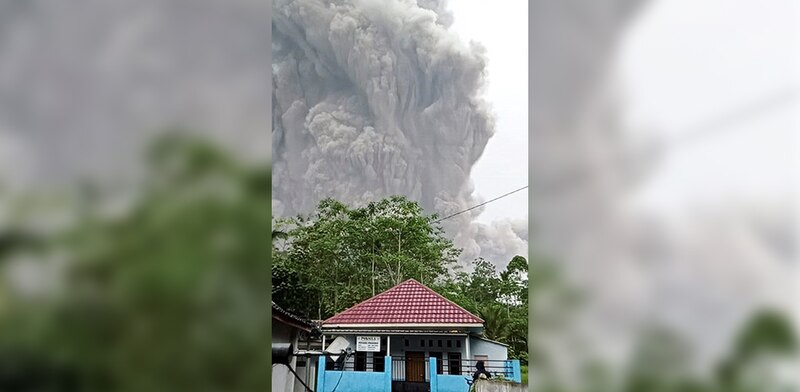 Volcán en erupción