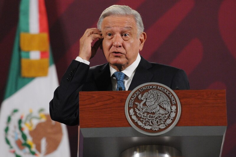 El presidente Andrés Manuel López Obrador durante una conferencia de prensa.