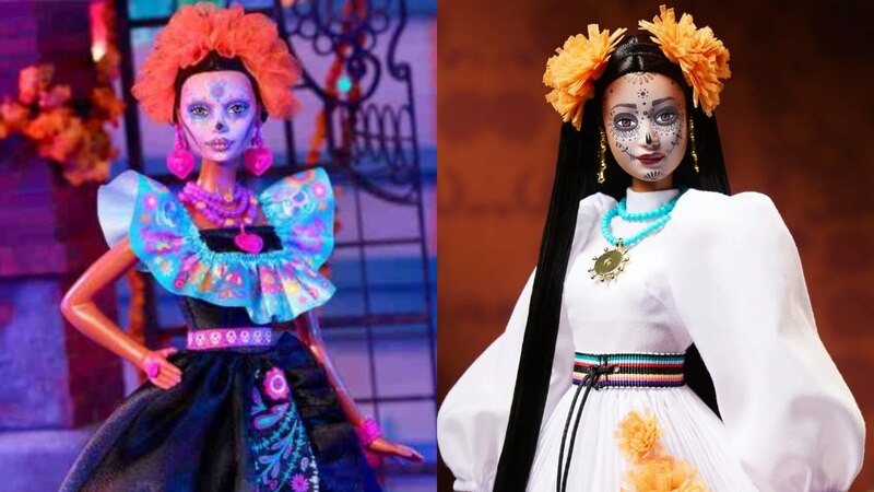 Imágenes de las dos muñecas Barbie 2024 que lanzaron en México por la celebración del Día de Muertos 2024.