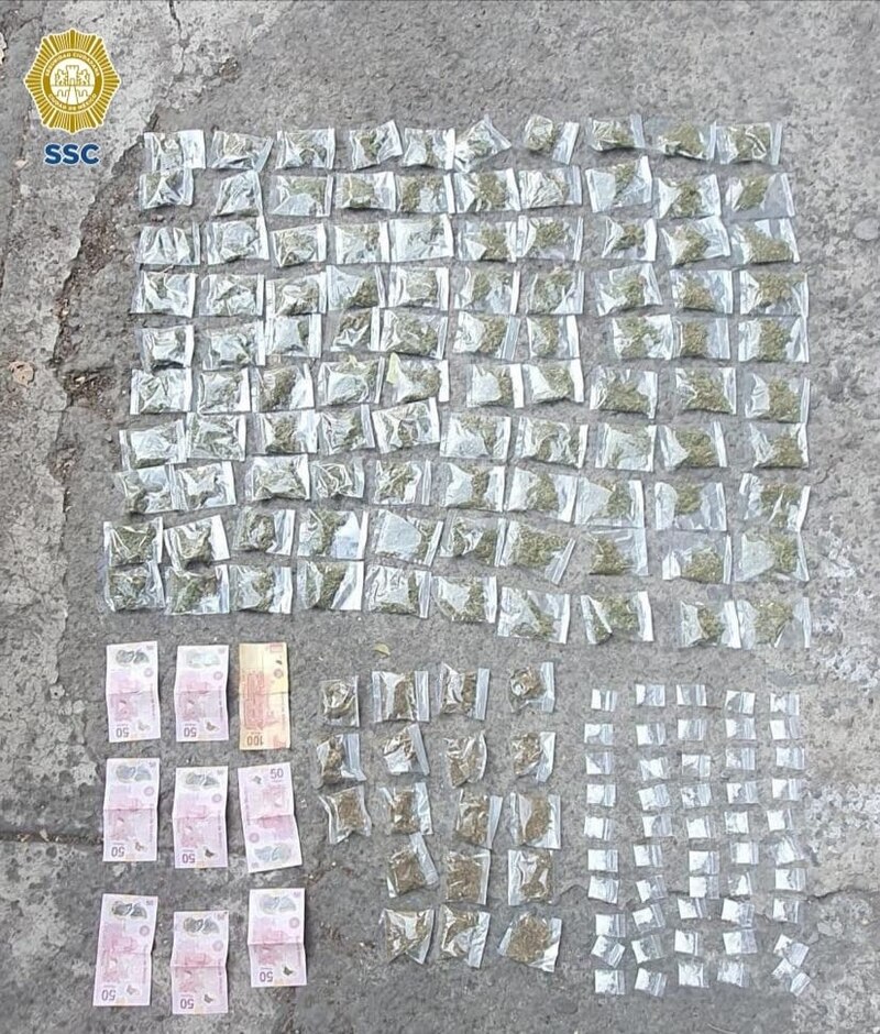 Decomisan más de 100 paquetes de marihuana en operativo policial